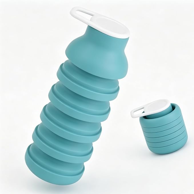 Collapsible Water Bottles, Travel water bottle | Food-grade silicone, ultra light, airtight & leakproof, -4 °F ～ 248 °F by Unknown