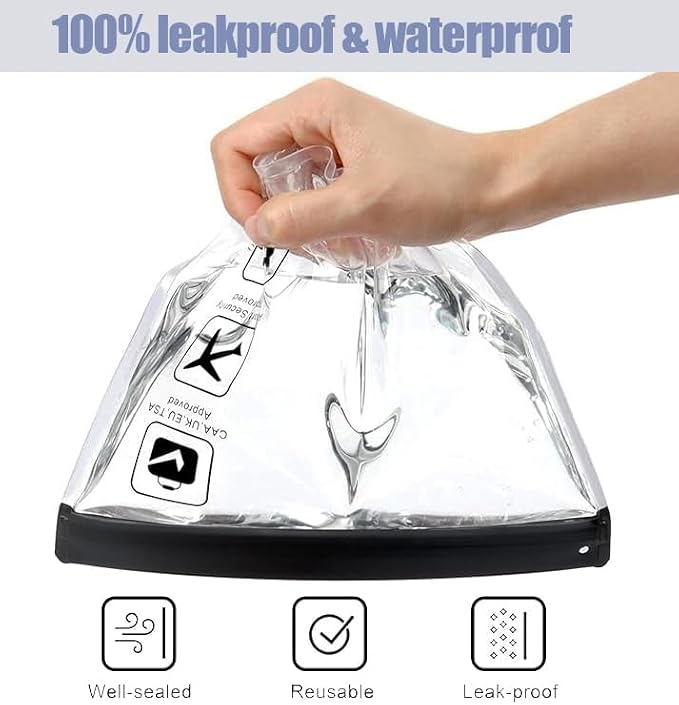 5Pcs TSA Approved Toiletry Bag-Quart Size Travel Bag for EU UK & US Carry-on Regulations Security, Quart Clear Toiletries, Cosmetic and 3-1-1 Liquids Toiletry Bag (Waterproof & Leakproof) - Image 6
