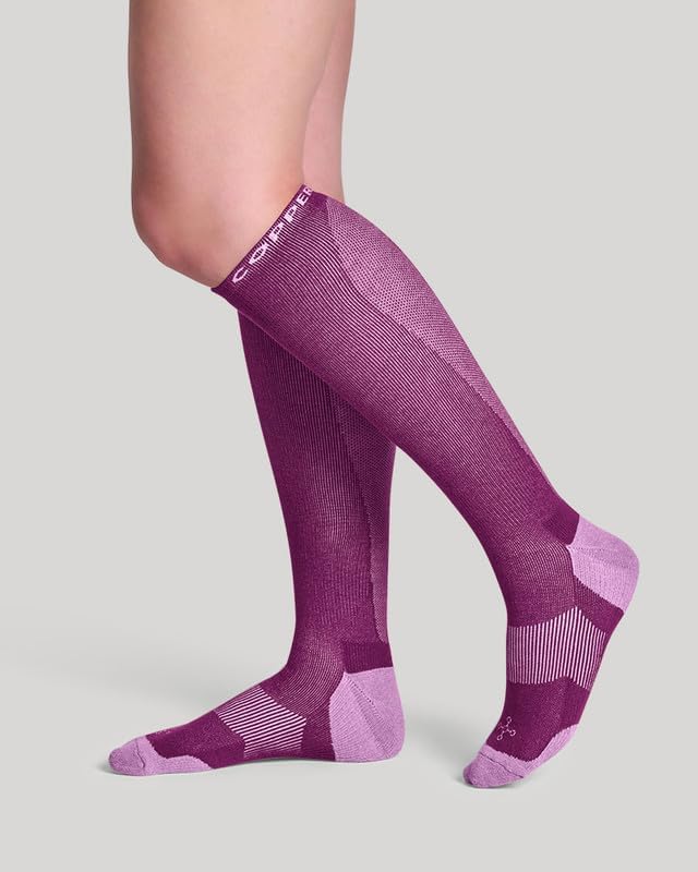 Travel Compression Socks Women's Over-the-Calf – Soothing Compression, Mesh Ventilation, Padding & Copper Znergy Anti-Odor - Image 2