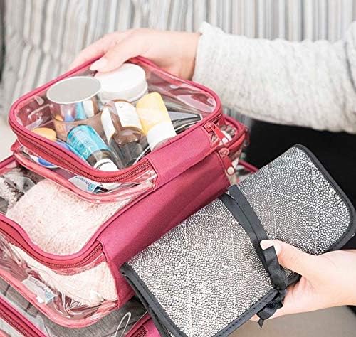 Clear TSA Approved 3-1-1 Travel Toiletry Bag for Carry On/Quart Size Transparent Liquids Pouch for Airport Security/Reusable See Through Vinyl & PVC Plastic Organizer Men Women (Burgundy) - Image 9