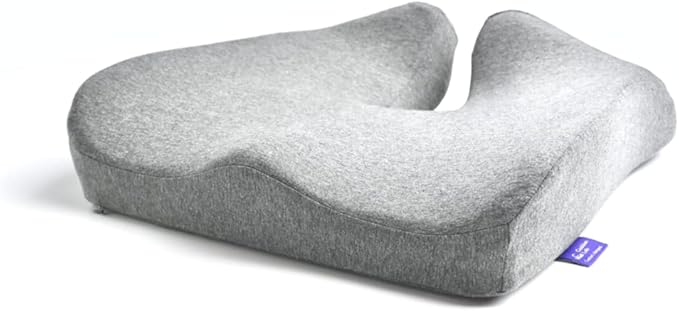 C CUSHION LAB Patented Pressure Relief Seat Cushion for Long Sitting Hours on Office/Home Chair, Car, Wheelchair - Extra-Dense Memory Foam for Hip, Tailbone, Coccyx, Sciatica - Light Grey by CUSHIONLAB