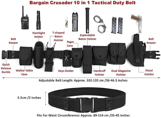 Police Security Duty Belt Modular Equipment Law Enforcement Hunting Game Versatile Utility Adjustable - Image 6