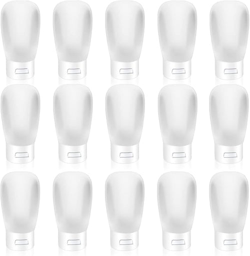 15 Pack 30ml/1oz Plastic Squeeze Bottles Travel Tubes Cosmetic Soft Leak-Proof Makeup Toiletry Containers with Flip Cap Refillable for Facial Cleanser Body Bath Shower Gel Lotion Cream Shampoo by Cositina