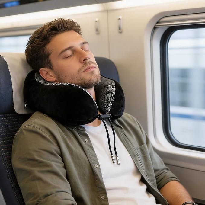 Neck Pillow for Traveling Memory Foam Travel Pillows for Airplanes Head & Neck Support Flight Headrest Sleep - Image 5