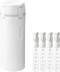 4 in 1 Travel Dispenser Set with 4 Pack 30ML Leak Proof Bottles for Toiletries, Portable Containers for Shampoo Lotion Conditioner Cream (White) by FOLALIFE