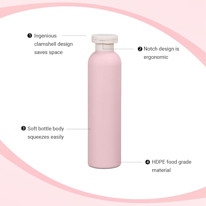 Travel Shampoo Bottle, Empty Plastic Squeeze Bottles 8.8oz with Flip Cap, Lotion Container for Toiletries Travel Size Shampoo and Conditioner - Image 6