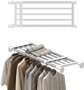 Metal Tension Shelf Expandable Shelf Rod Tension Closet Shelf | 5-Bar Telescopic Heavy Duty Clothes Hanger Closet Tension Shelves Adjustable DIY Storage Organizer Shoe Rack by FineLivingStartingwithaHome