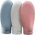 ZALUJMUS Travel Bottle, 3 Pcs Leak Proof Refillable Squeezable Containers Set(60 ml) with Label and Transparent Carry Bag for Liquid Shampoos, Soap and Toiletries. (Multicolor) | Leak Proof, Refillable Squeezable Containers, Includes Label and Transpar... by ZALUJMUS