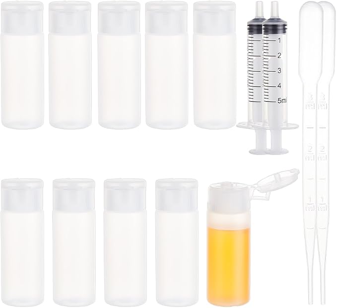 BENECREAT 10 Pack 12ml Small Plastic Flip Cap Sample Bottle Empty Refillable Travel Bottles for Makeup Cosmetic Toiletries Product by BENECREAT