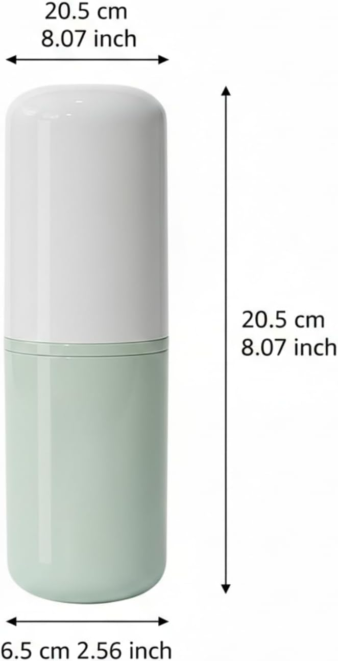 Portable Travel Toothbrush Case - Multi-Functional Toothbrush Holder with Cover, Slim Travel Case for Toothpaste and Shaving Supplies - Mint Green - Image 2
