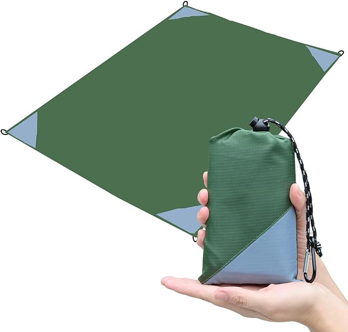 Orga'Neat Pocket Picnic Blanket, Compact Lightweight Tarp for Camping | Foldable, Easy to Carry, Water Resistant Sandproof Washable Quick Dry Mat for Beach, Festival, Travel, Outdoor Recreation by OrgaNeat