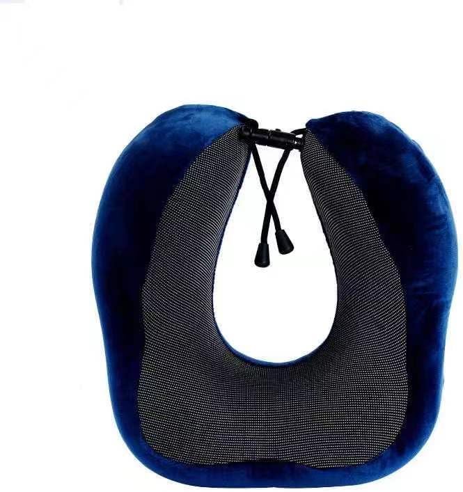 Memory Foam Travel Pillow, Neck Pillow with 360-Degree Head Support, Comfortable and Lightweight, Ideal for Sleeping on Airplane, Car, Train, Bus and Home Use, Comes with Storage Bag (Blue) - Image 3