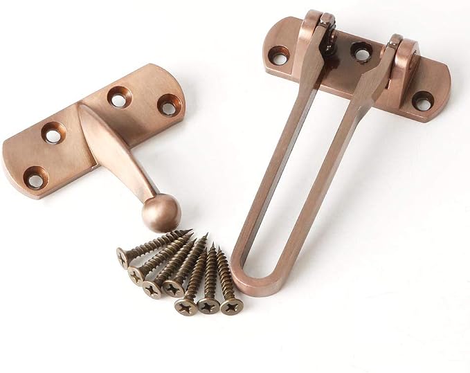Alise Swing Bar Door Lock,Door Lock for Front Door Inside Door,Red Bronze | Security Door Guard Latch for Kids Safety Home Security,Hotel Latch Lock Front Door Child Lock - Image 6