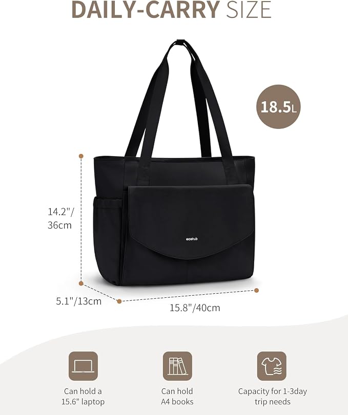 ECOHUB Tote Bag for Women Work Tote Bag with Laptop Compartments Lightweight Shoulder Bag Handbag for Travel College Teacher - Image 6