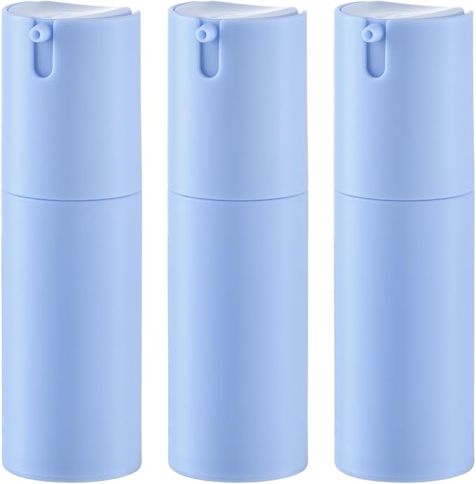 Lulupack Airless Pump Bottles Travel Size, 1 oz 3 PCS Refillable Container | Plastic lotion dispenser, for face cream moisturizer, small skincare, shampoo soap, empty toiletry, cosmetic, leakproof TSA by Befragrancemate
