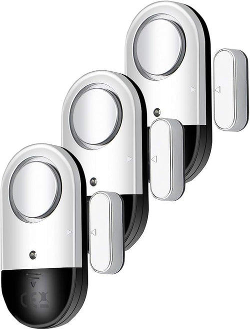 120 DB Loud Door and Window Open Alarm Sensor 3 Pack for Kids, Dementia Patients Safety, Burglar Anti-Theft Wireless Security Alarms Keep Your Home, Pool, Cabinet, Business Safe | For Kids, Dementia Patients Safety, Burglar Anti-theft Wireless Security... by Flyoukki
