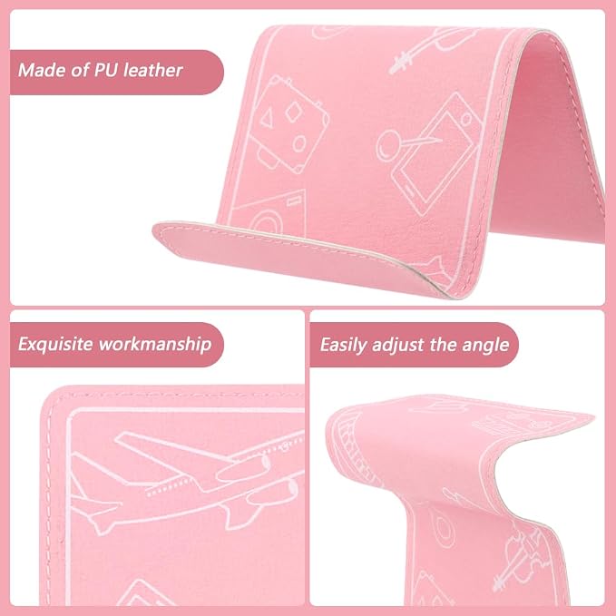 Airplane Phone Holder Flexible Flight Cell Phone Holder and Flexible Tablet Stand Airplane Travel Essential Accessories for Most Smartphones, Tablets (Pink) - Image 3