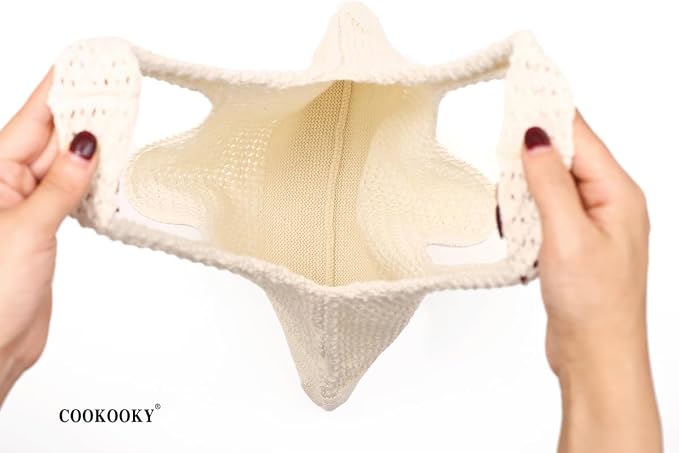 COOKOOKY Crochet Beach Tote bag Summer Beach Bag for Women Aesthetic Mesh Tote Bag Hippie Bag Knit Bag - Image 2