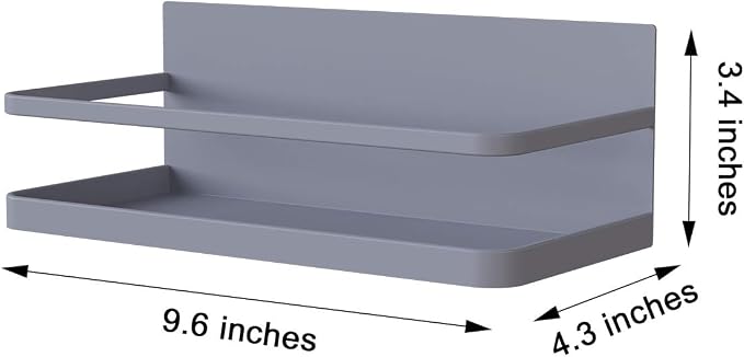 Magnetic Spice Rack Organizer Single Tier Refrigerator Spice Storage Shelf, Easy to Install The Side of The Refrigerator Can Hold spices (Gray 2) - Image 2