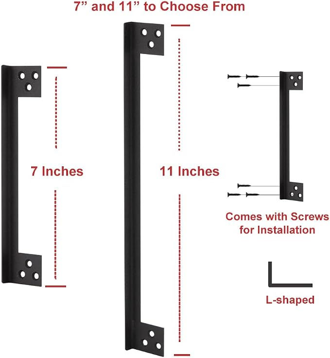 L-Shaped Door Latch Guard Plates 11", Outward Opening Door Shield | Latch Protector to Cover Access to Mortise/Deadbolt Lock Latch, Matte Black, 2 Pack - Image 3