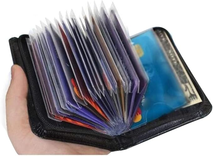 2 Pack Credit Card Holder Wallet RFID Blocking Leather Wallet for Men and Women with Zipper, Huge Storage Capacity,36 Slots - Image 7