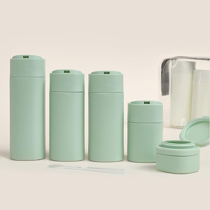Travel Bottles for Toiletries, 5 Pack Travel Size Containers, TSA Approved Leak Proof - Silicone Toiletry Containers with Clear Bag for Shampoo, Conditioner & Lotion, Travel Essentials - Image 7