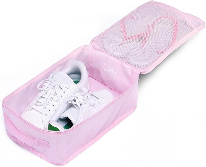 Travel Shoe Bags, Foldable Waterproof Shoe Pouches Organizer-Double Layer (6 Pink Shoe Bags) - Image 2