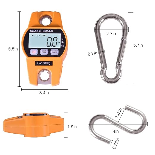 Fuzion Hanging Scale 660LB - Heavy Duty Crane Scale with Aluminum Body | Stainless Steel Hook, Hold/Tare Function, Large Display, Digital Hanging Scales for Weighing Animals, Hays, Fish, Luggage - Image 7
