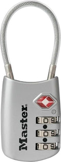 Master Lock TSA Approved Combination Luggage Lock Assorted Color 4688EC | TSA Accepted Set Your Own Combination Luggage Cable Lock, Suitcases, Backpacks, Travel, Airport Security, 3-Digit Lock by MasterLock