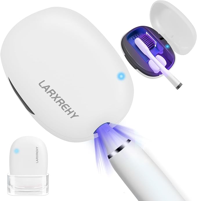 Toothbrush Cleaner Case - Toothbrush Covers with Holder - Portable & Rechargeable Travel Home Toothbrushes Cleaner Case - Fits All Manual or Electric ToothBrushes(White) by LARXREHY