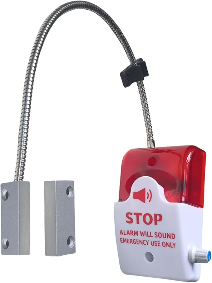 Emergency Door Alarm with Flexible Mount, Door Alarms When Opened, Exit Door Security Stop Alert System, Battery Operated by Unknown
