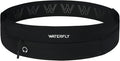 WATERFLY Running Belt Fanny Pack: Slim Lightweight Waist Bag for Runners | Trim-to-Size Hook & Loop Fit 24"-47", Workout Phone Holder, 3 Pockets, Reflective Strip, Fitness Jogging Exercise, Women, Men by Waterfly