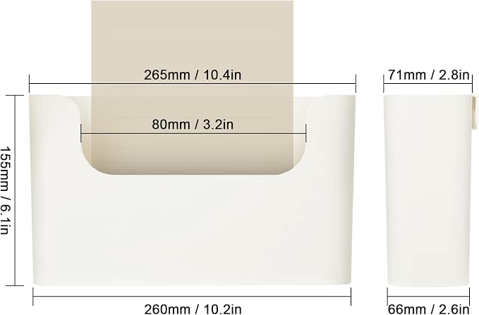 YOHOM No Drilling File Holder Wall Mails Magazines Organizer Adhesive Door Mount, Single Pocket(WHITE, 1 PCS) - Image 2