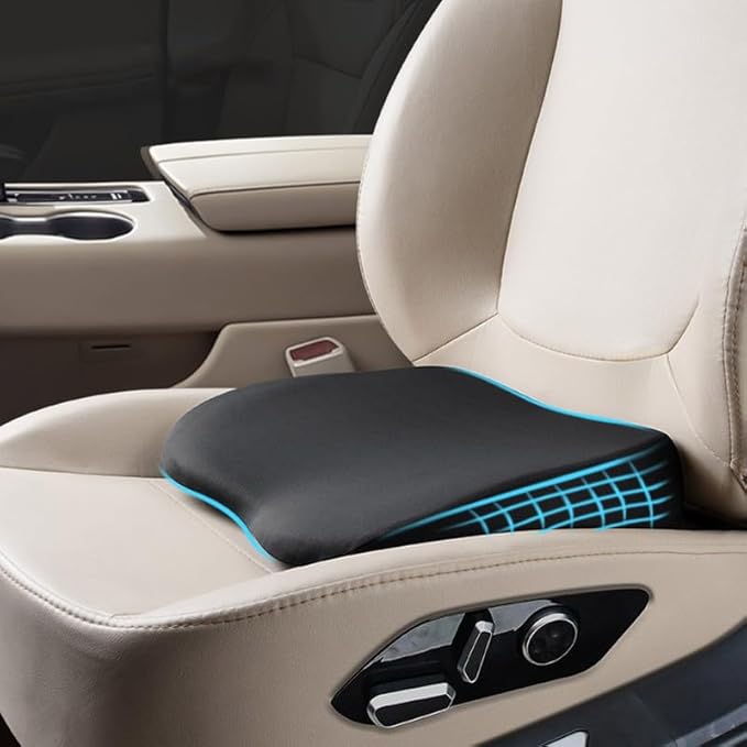 Car Seat Cushion for Driving, Car Booster Seat Cushion for Short Drivers | Portable Driver Seat Cushion to Raise Height 3.5 in,Office Chair Back Support Pillow for Lower Back Pain Relief by Sothuba