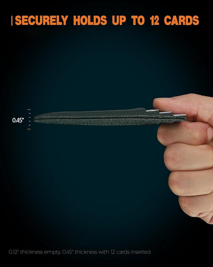 RUNBOX Slim Wallet for Men and Women, RFID Blocking Leather Card Holder | Minimalist 8-slot design fits IDs and credit cards in a thin profile for front pockets, purses, pants and travel - Image 5