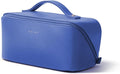 EACHY Travel Makeup Bag for Women, Flat Open Cosmetic Bag, Blue, Medium | Flat-open cosmetic organizer with pockets and clear TPU brush compartment for makeup, toiletries and travel essentials by EACHY