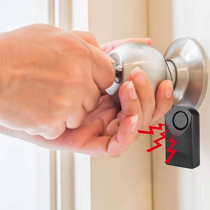 Portable Touch Door Sensor Alarm 120dB – Anti-Theft Door Handle Alarm for Kids Safety, Travel Hotel Security, Vibration & Magnet Detection for Backpack, Luggage, Home Bedroom - Image 4