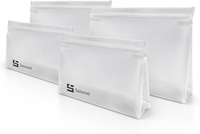 4 Pack Clear Leakproof Toiletry Bags, EVA Material TSA Compliant Seal Bags, BPA Free, Travel Plastic Bags, Waterproof Travel Toiletry Bags for Women Men (2 Large 2 Small) by Unknown