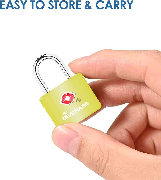 4 Pack TSA Approved Travel Luggage Locks with Keys, Solid Brass Copper Keyed Padlock, ABS Plastic Covered Small Locks for Suitcase, Backpack, Gym Locker, Jewelry Box-by GIVERARE - Image 3
