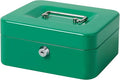 Jssmst Medium Cash Box with Key Lock - Durable Metal Cash Box with Money Tray, Green, Medium by Jssmst