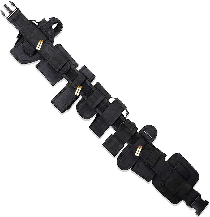 Lsgoodcare Multifunction Police Security Guard Military Tactical Duty Utility Waist Belt, Black 10 in 1 600D Nylon Adjustable Modular Equipment Law Enforcement Outdoor Duty Belts - Image 4