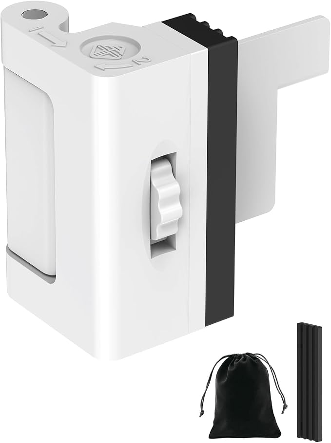Portable Door Lock for Travel, Adjustable No Drilling Door Reinforcement Lock, Extra Latch Stopper for Hotel Room, Home Apartment, Inward Swing Door - Family & Travelers Security (White-1PC) - Image 9