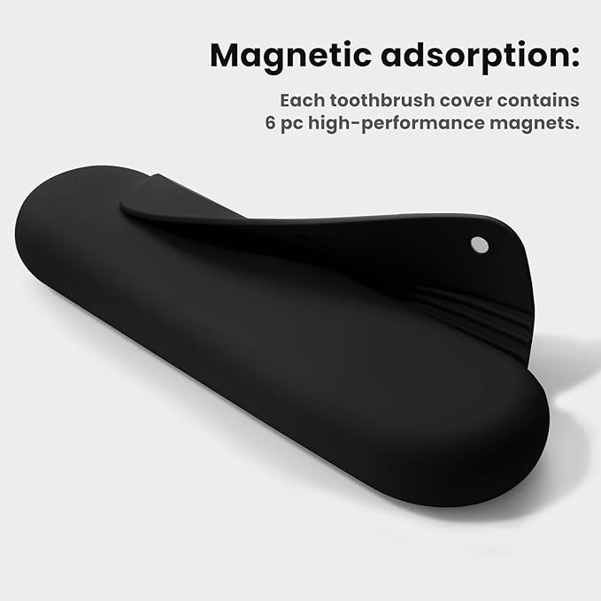 Silicone Electric Toothbrush Travel Case, Manual Toothbrush Travel Cover for Men and Women,Toothbrush Holder for Travel,Gym and More, Fits Most Manual and Electric Toothbrushes - Black - Image 5