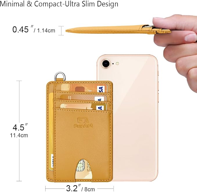 FurArt Slim Minimalist Wallet RFID Credit Card Holder for Men | slim minimalist compact rfid id window thin - Image 7