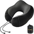 Travel Pillow - 100% Memory Foam - Travel Pillows for Airplane - Neck Pillow Airplane and Car Use - Memory Foam Travel Neck Pillow - Travel Essentials for Women and Men (Midnight Black) by VorgatoLuxury