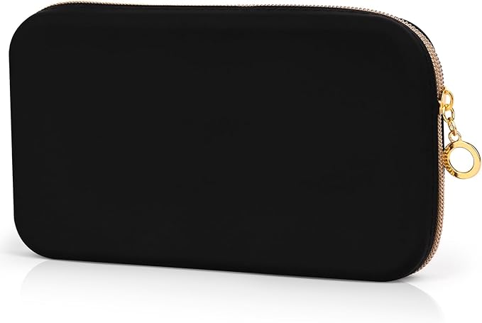 Zipper Makeup Brushes Bag For Travel, Make Up Brushes Pouch Case for Makeup Tools, Large Silicone Makeup Brush Holder for Daily Work (Black) by Sakolla
