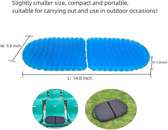 Gel Seat Cushion,Foldable Seat Cushion Comfortable Travel Seat Cushions | Soft Breathable for Chair, Car, Plane Outdoor Activities, Stadium, Picnic, Hiking, Mountaineering Relief Sciatica Pain - Image 2