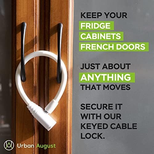 Child-Proof Refrigerator Lock for Kids & Adults - Lock for French Door Fridge and Cabinet (Regular, White - 2 Pack) - Image 5