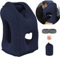 Inflatable Travel Pillow for Airplane, Inflatable Neck Air Pillow for Sleeping(Blue) by Kimiandy
