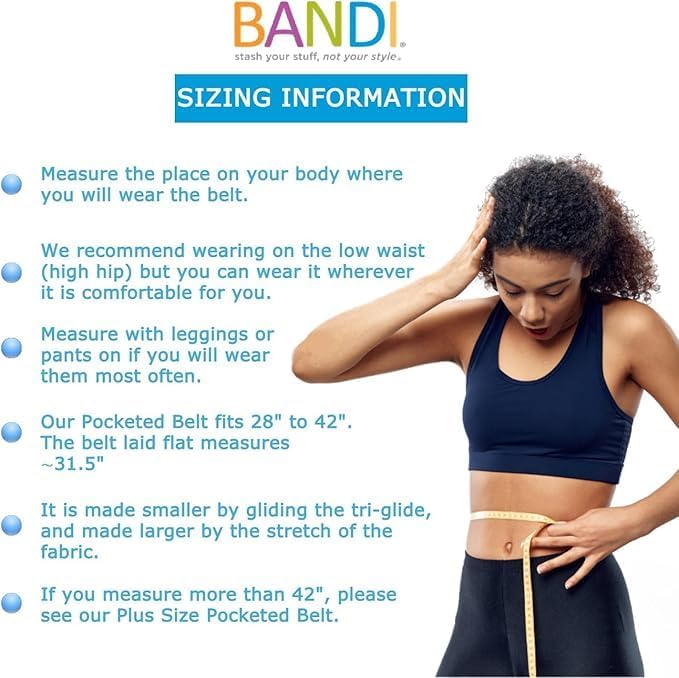 BANDI Plus Size Fanny Pack for Women – Travel-Ready Pocket Belt for Phone, Passport, Keys, Money, & Medical Devices (Pocketed Belt + Extender (28"-54"), Daisy Chain) - Image 7